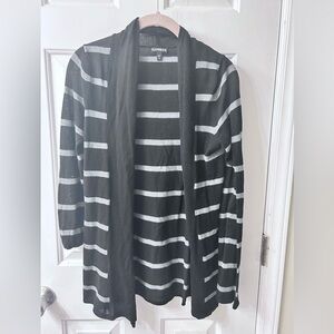 Express Black and Gray Knit Cardigan